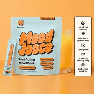 Mood Jooce - Noble Kava Drink Mix- Anxiety, Sleep & Mood Support Supplement - No Sugar - Vegan - Pineapple Mango Flavor - 15 On-The-Go Packets