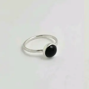 Jen's Jewels Onyx Stacker Ring, Stacking Ring, Silver Stackable Ring