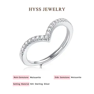 [16] HYSS ROYAL CROWN – V Band Moissanite Ring | 925 Sterling Silver for Women Men Weddings | Anniversaries | Birthdays | Everyday Chic