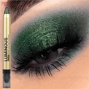 Dual-Finish Metallic Luminous Eyeshadow Stick - Shimmer Eyeshadow, Sparkling Gleam & Soft Velvet Matte Texture, 12H Crease-Proof Color Lock & Smudge-Resistant Wear, Perfect for Wedding Guest Makeup & Travel Essentials - Longwear Eye Shadow Pencil