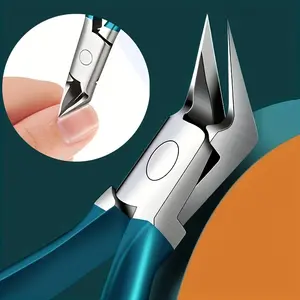 (Single) Ambidextrous (1-Handed) Stainless Steel Cuticle Scissors - Hypoallien/Allergy-Friendly (No Latex-Free claim) - Double-Fork Tip Right/Left-Handed use, Professional & Home Nail Care Toenails & Fingernails -