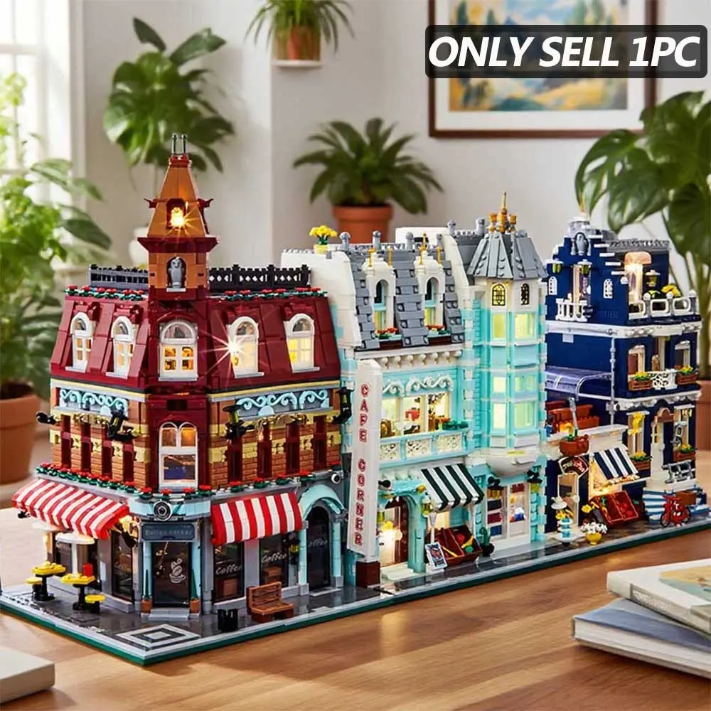 MOC European Building Mini Block Coffee Shop and Grocery Store Toy Set, Building Block Sets, Building Block Model, Creative Building Blocks, Construction Blocks for Kids, Christmas and Birthday Gifts, Building Blocks Kit