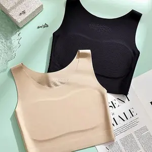 Chest Binder for Transgender Half FlM Binder TransPulloverBra Seamless Elastic Back Comfortable Fit Tops in Black & Beige