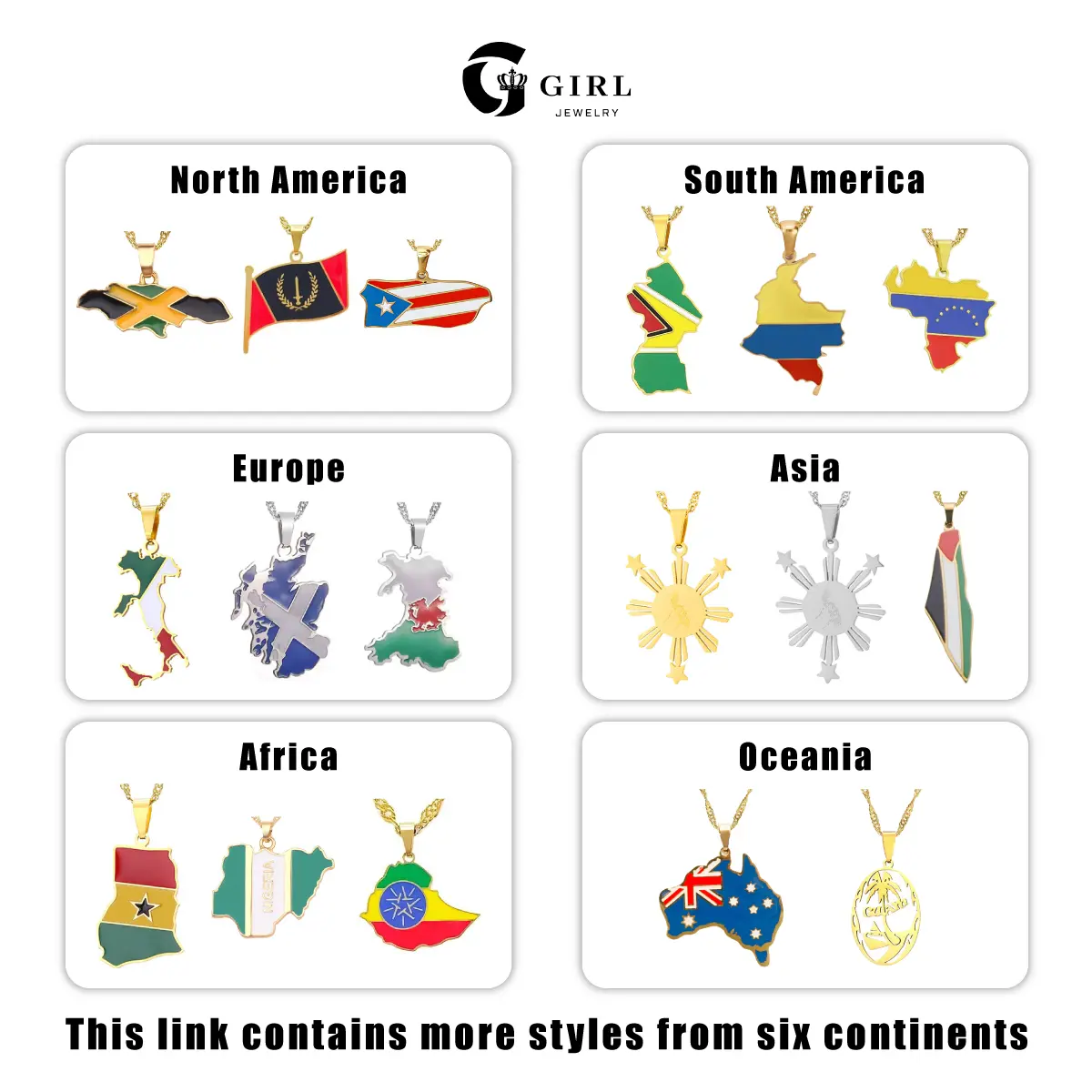GGIRL Fashion World Map Pendant Necklace 18K Gold Plated National Flag Design for Men Women Neutral Gift Travel Enthusiast Modern Versatile Streetwear Statement Jewelry，Fashion Jewelry Gift for Holiday Haul Christmas Birthdays Anniversaries,summerwins