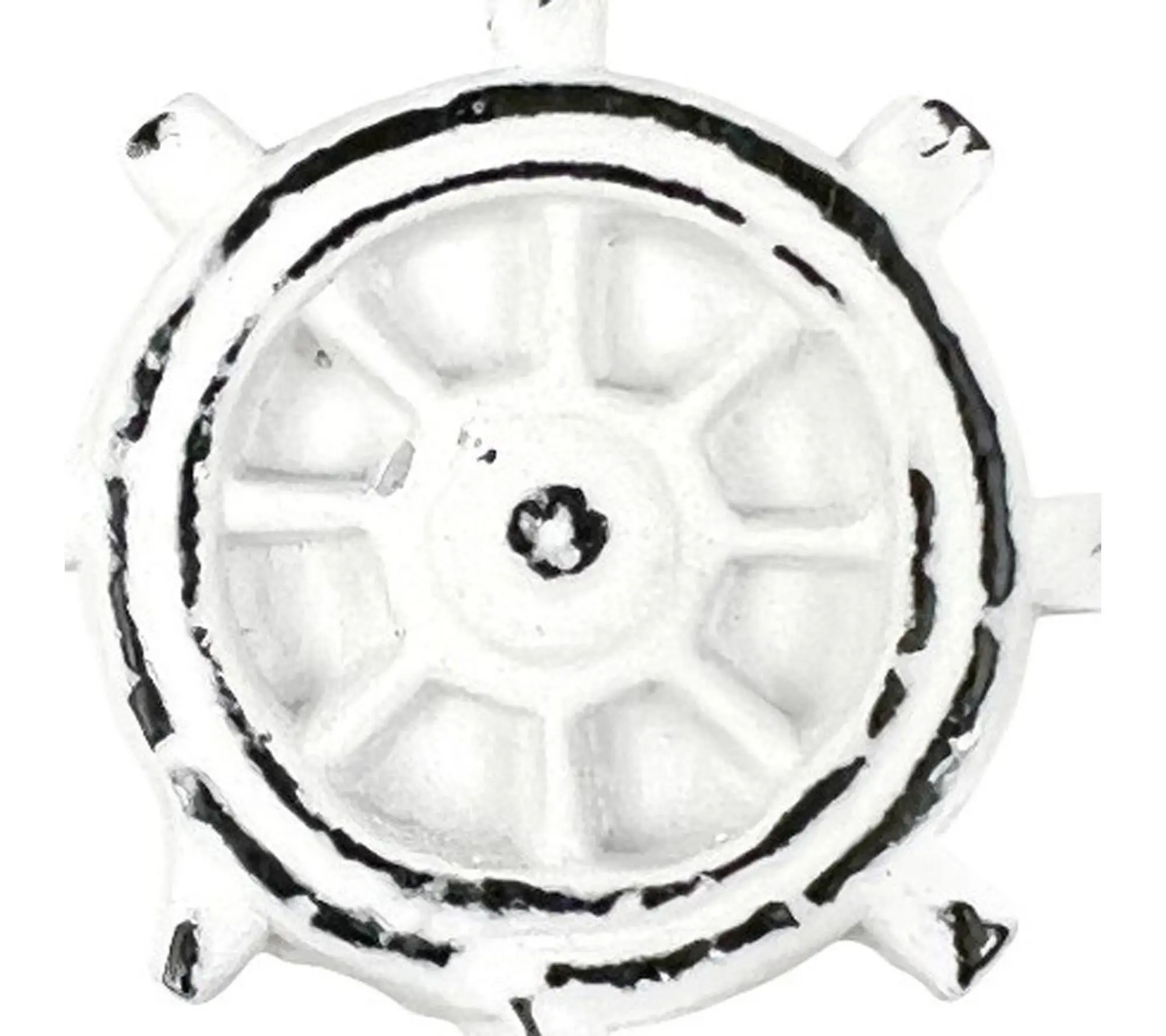 HomeRoots Set of 6 White Iron Nautical Drawer Knobs