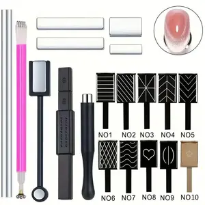 Magnetic Cat Eye Nail Art Tool Set, 19pcs/set Multifunctional Nail Art Tool for Apply Gel Nail Polish, Professional Nail Art Kit for Women & Girls