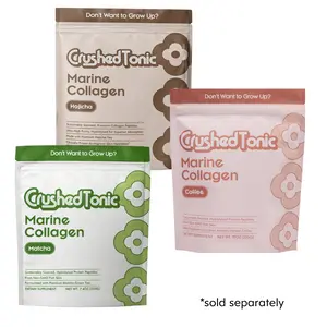 Crushed Tonic Collagen | Instant Coffee · Matcha · Hojicha – Hydrolyzed Collagen Peptides for Skin, Hair & Nails | Marine & Grass-Fed Bovine | Antioxidant Tea Blends | Gluten Free Non-GMO Halal Kosher Dietary Beauty Supplement