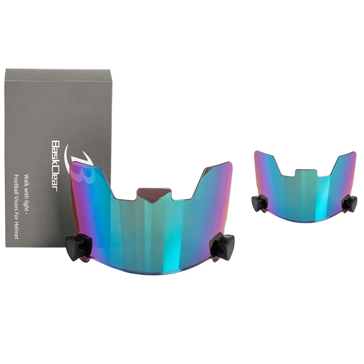 Tinted PC Football Visor for Adults & Youth, Durable Clip-On with Anti-Fog, Scratch Resistance, and Glare Reduction, Durable Protective Gear