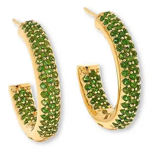 Colleen Lopez 1" Gemstone Hoop Earrings