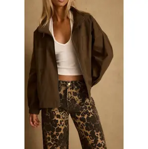 12th Tribe Fairfax Olive Canvas Relaxed Fit Utility Jacket, Women's Denim-Infused Long Sleeve Top, Feminine Casual Outerwear
