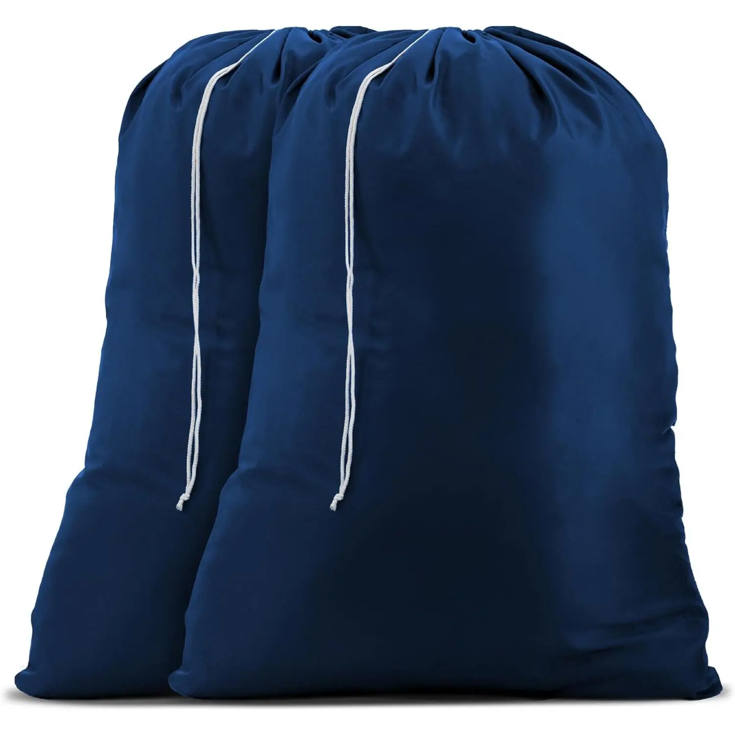 Nylon XL - Large Capacity with Locking Drawstring, Machine Washable, Fits Laundry Baskets or Hampers, Holds 3 Loads of Clothes - Navy Blue (Pack of 2)