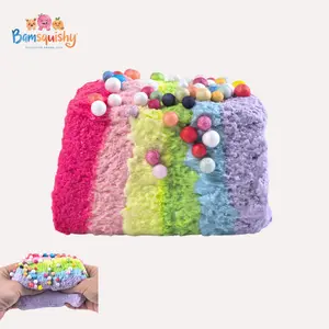 Handmake Rainbow Thick Toast taba Squishy toy -  Food-Grade Silicone Toy for Stress Relief & Fidgeting - 9x10x8cm, 400g, Ideal for Kids & Adults