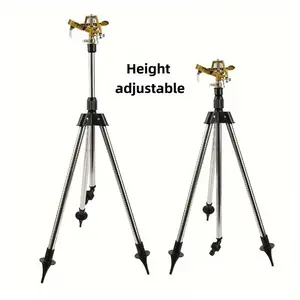 Heavy-Duty Lawn Sprinkler，Heavy-Duty 360° Rotating Impact Lawn Sprinkler with Adjustable Tripod Base，Durable Brass Head, Flip Locks, Stable Water Distribution for Yard, Garden, Lawn, Commercial/Residential Use，3 Nozzle Irrigation System