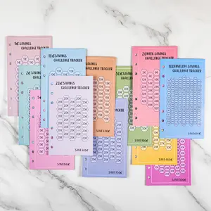 6-Hole A6 Money Saving Stickers, 96 Sheets 52-Week Challenge, 30-Day Savings Tracker, Savings Challenge Planner, Ideal for Daily Office Use