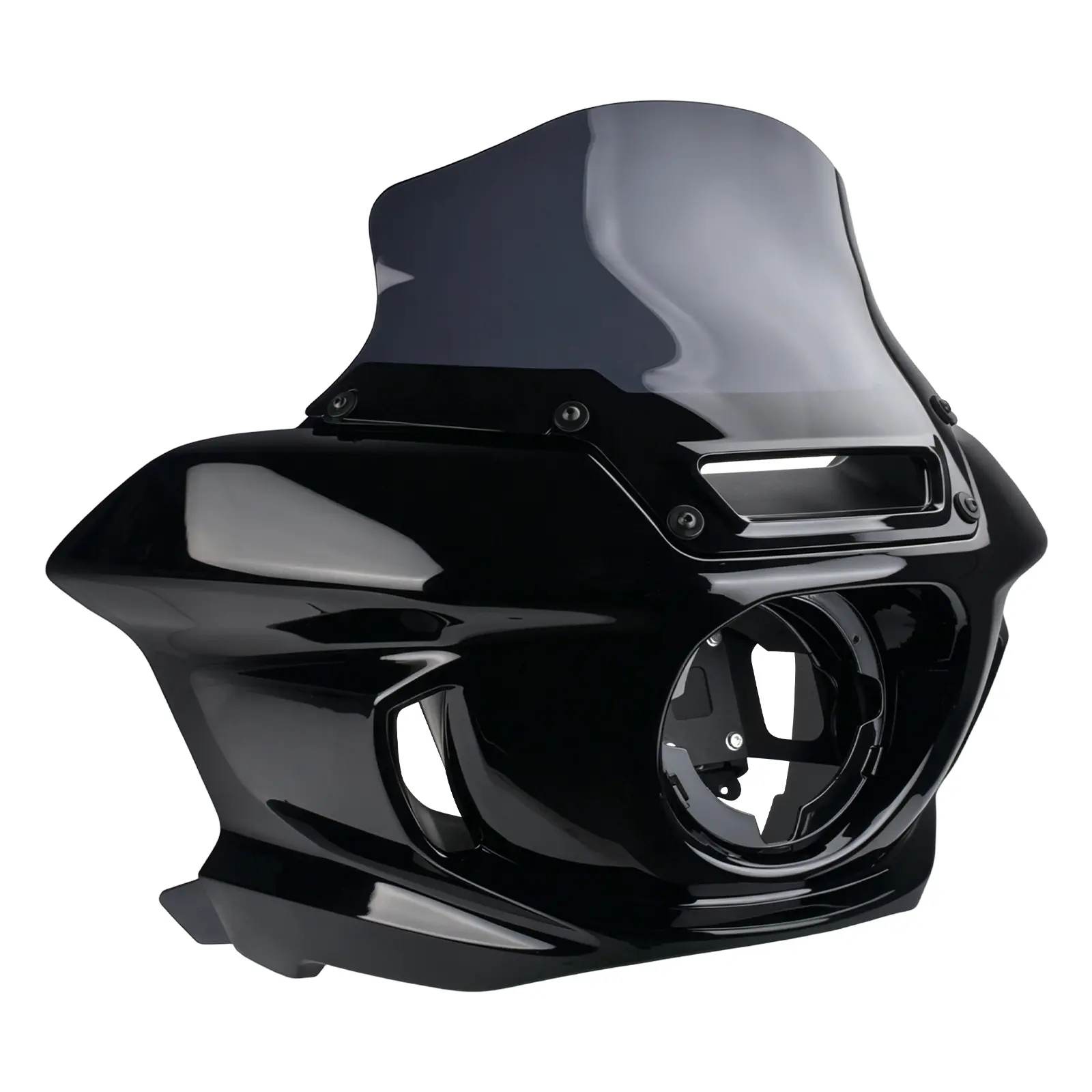Gloss Black Headlight Fairing Cover Front Cowl Mask Fit For Harley M8 Softail Fat Bob FXFB FXFBS Breakout FXBR FXBRS Street Bob FXBB Low Rider S FXLRS 2018-Up