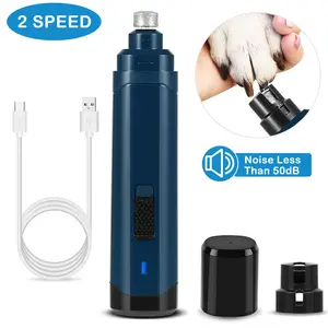 Professional Pet Nail Trimmer - 2-Speed Quiet USB Rechargeable Cordless Tool for Dog & Cat Paw Grooming