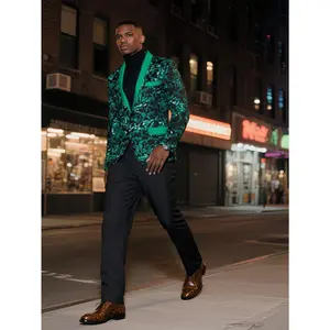 1-Piece Men's Slim Fit Double Breasted Solid Color Tuxedo Suit Set - Ideal for Prom & Formal Events