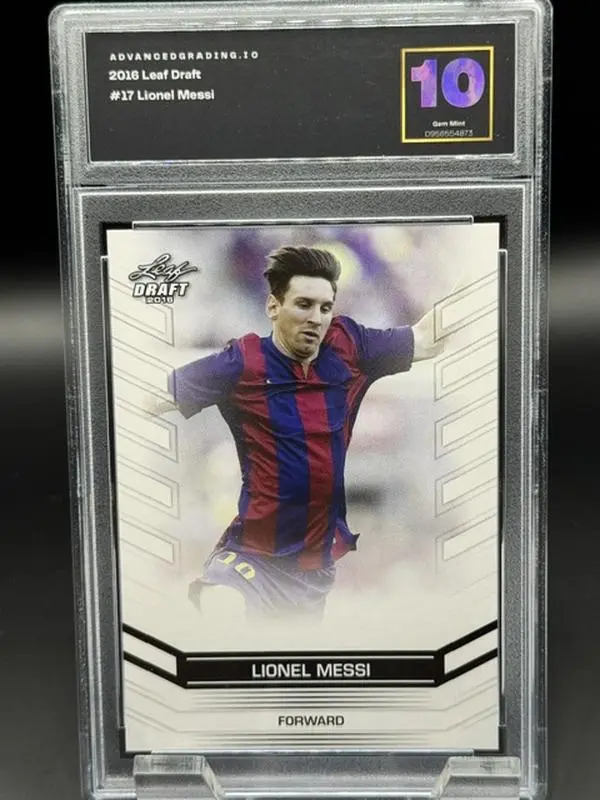World Cup Argentina Captain 2016 Leaf Draft #17 Lionel Messi soccer card Graded Gem Mint 10