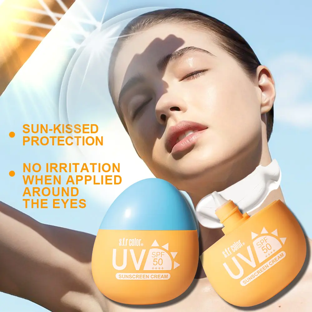 s.f.r color SPF50 Sunscreen Cream, Daily UV Sun Protection Lotion, Lightweight Non-Greasy Portable Sunscreen for Face & Body, Suitable for Sensitive Skin