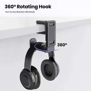 PC Gaming Headset Stand with Adjustable and Swivel Arm, Headphone Hanger, Universal Desktop Stand for Headsets, Space-saving design, suitable for gamers, Headphone Storage