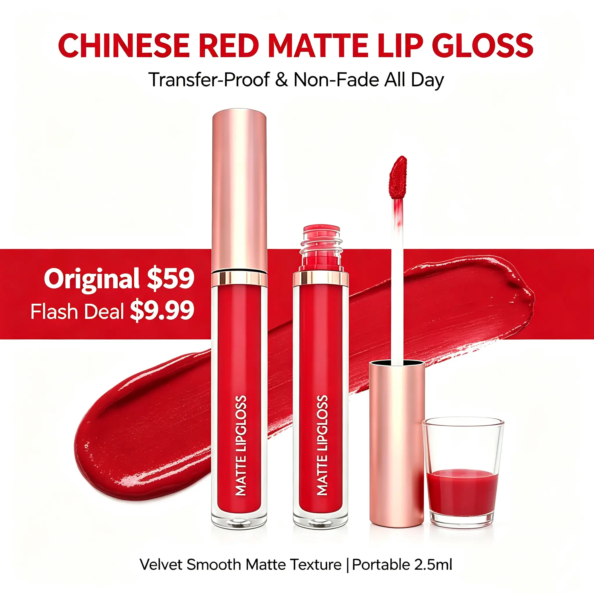 Velvet lipstick that won’t transfer onto cups or fade—an essential for dates and big occasions, enhances complexion radiance, and is available at a special introductory price. Gloss Lipgloss Makeup