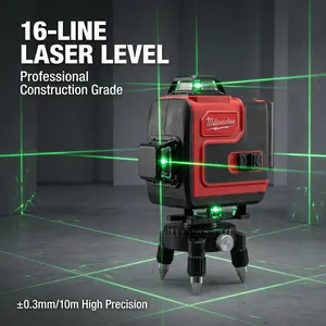 Milwaukee M12 16 Line Cross Laser Level for Construction Layout With High Accuracy