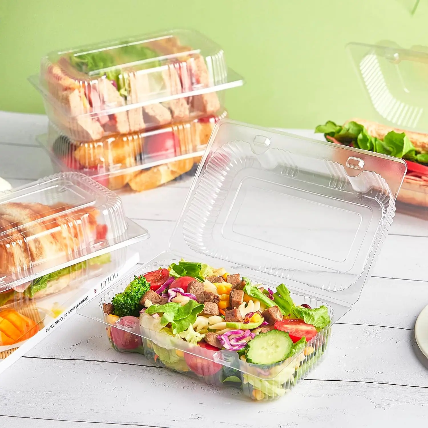 40 Pack Clear Plastic Take Out Food Containers with Lids  Sturdy Sandwich Containers, To Go Dessert Containers for Cake Slices, Tres Leches, Flans,