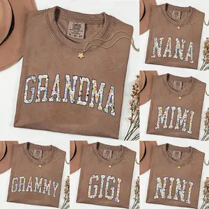 Comfort Colors Custom Grandma Espresso T-Shirt | Personalized Family Gift | Floral Mama Nana Auntie Mimi Gigi Grammy Shirt | Mother's Day Gift