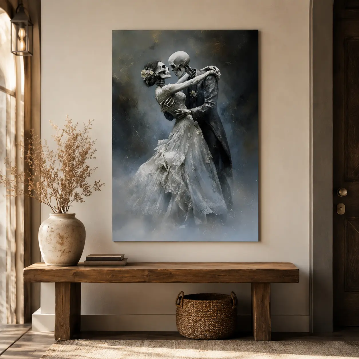 Skeletons Dancing Wall Art, Matte Vertical Posters, Halloween Wall Art, Halloween Indoor Decoration, Spooky Wall Art
