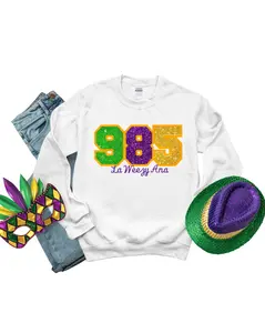 Sweatshirt-Mardi Gras 985 LaWeezyAna Glitter Applique Sweatshirt