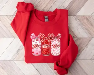 Dr Pepper Valentines Sweatshirt, Cute Holiday Crewneck, Soda Lover Shirt, Gift For Her, XOXO Graphic Tee