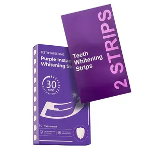 Teeth Whitening Strips 14 Strips for 7 Days, Enamel Safe for Sensitive Tooth, Whitens Teeth, Purple Whitening Strips, Tooth Brightening Strips, Removes Yellow Stains & Bad Breath - Effective Color Correction for a Brighter Smile