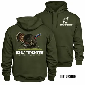 Ol’ Tom Technical Turkey Gear Hoodie – Detailed Wild Turkey Graphic Pullover | Spring Hunting Season Sweatshirt | Viral Hunter Top