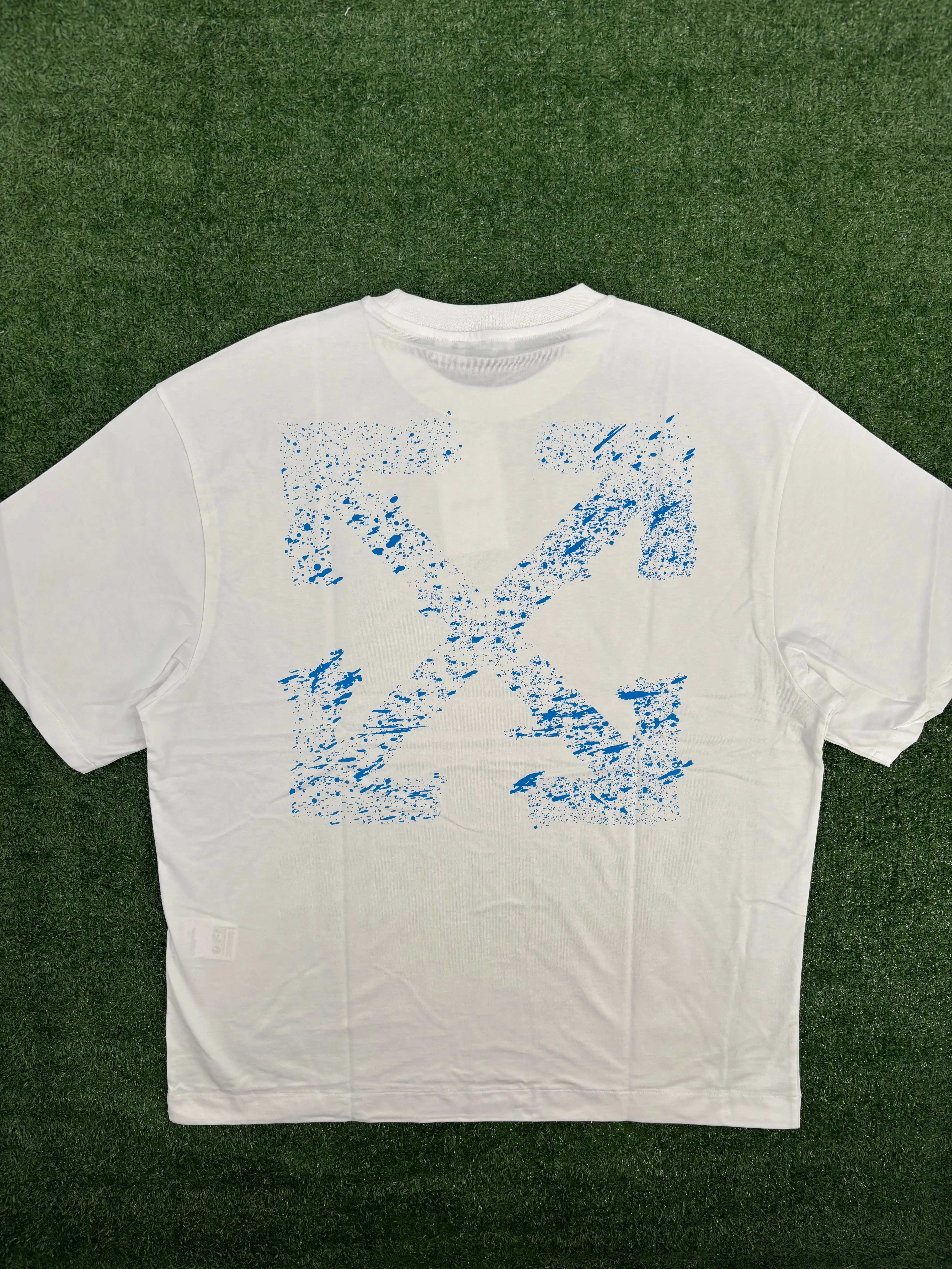 OFF-WHITE "Paint Splatter Arrows" White Skate T-Shirt Size Medium
