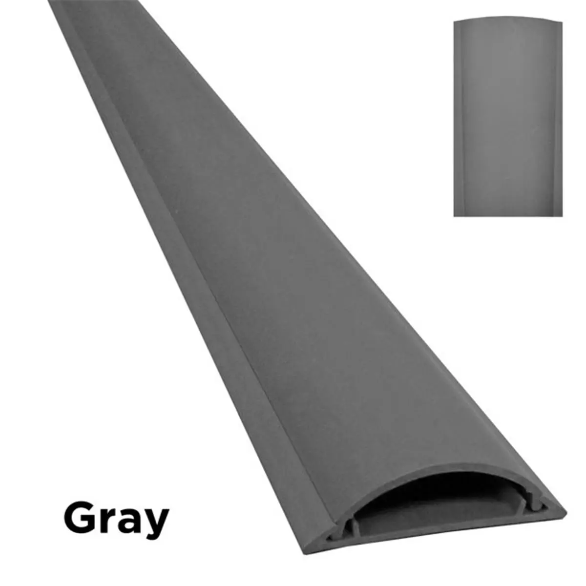 Electriduct 59 in. Gray Cable Shield Protector Cord Cover - 0.3 h x 0.7 w in, 0.875 Lbs., Decorative Cord Organization Solution with Pre-Applied Adhesive for Hiding Loose Wires on Floors & Walls