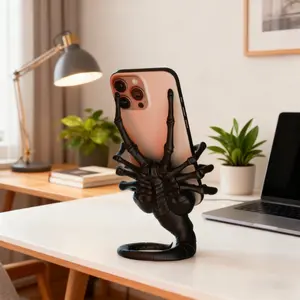 3D Printed Phone Stand, Cellphone Stand, Horror Anime Series Desktop Ornament, Hands-Free Movie Watching, Sci-Fi Model, Office Organizer, Unique Gift for Men