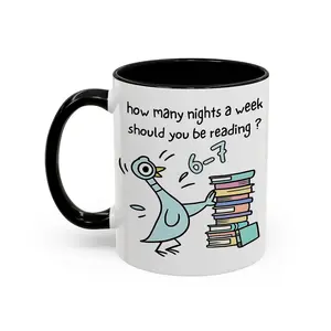 How Many Nights A Week Should You Be Reading 6-7 Coffee Mug, Pigeon Elephant Piggie Children's Books Mug ,Teacher Six Seven 67 Viral Mug - scs15940