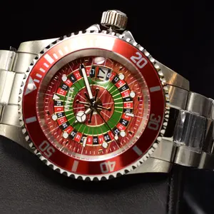 Invicta Pro Diver CASINO Roulette House of Cards Quartz Mens Silver Tone Stainless Steel DIVER Watch 40mm