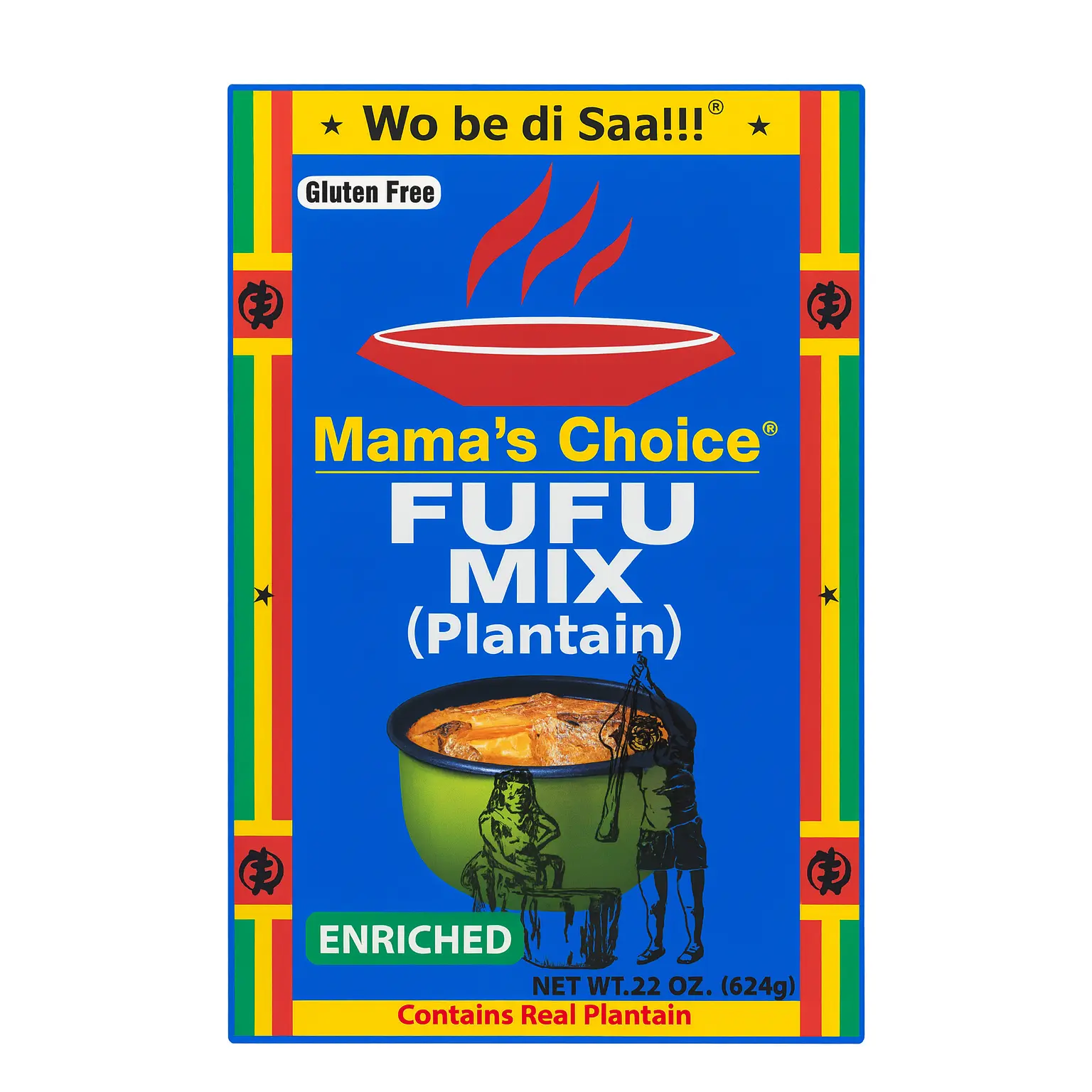 Fufu, Plantain Flour (22oz) Amala, Pounded Yam, Foutou, Foufou, Kwanga, Akumé (Mama's Choice), Traditional
