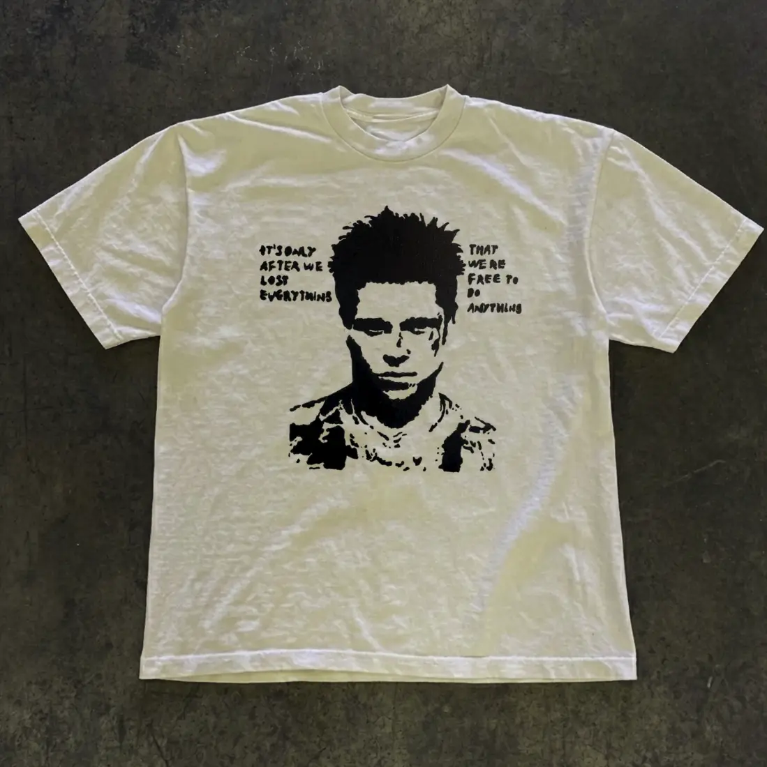 Gildan Men's and Women's T-shirt, Brat Pitt Graphic Tee, Y2k Fight Club Unisex Graphic Tshirt Gothic Style Clothes Menswear Womenswear Streetwear