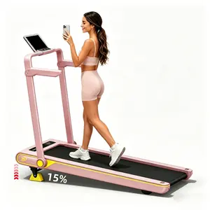 Pink Treadmill for Home Workout – Cute Aesthetic Folding Treadmill with Handle Bar, Perfect for Apartment Cardio & Daily Fitness，Portable 3-in-1 Vibration Walking Pad