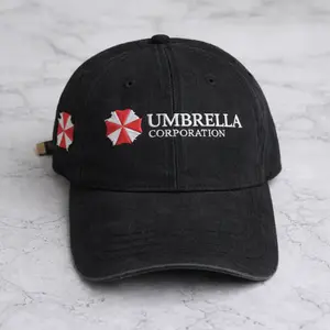 Umbrella Corporation Horror Game Embroidered Wash Baseball Cap, Resident Evil Apparel For Men Women, Gamer Hat, Holiday Gift Idea | GN210326.C02299.ID01