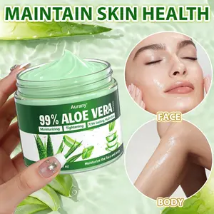 Aloe Vera Cream Moisturizer for Face and Body, Perfect for Sunburn, Acne, Razor Bumps, Natural Hydration with Hyaluronic Acid & Arginine, 100g