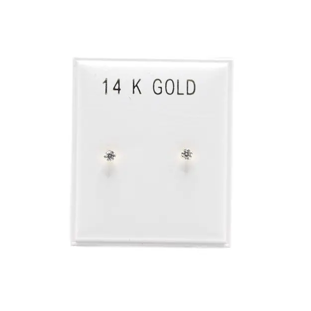 Forever Jewelry 14KT Gold Earrings Simple Design with Delicate Stones for Elegant Outfits