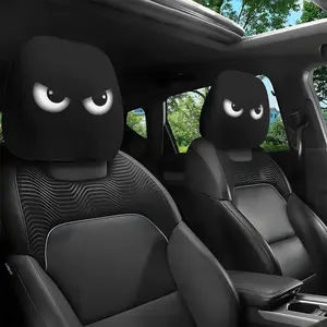 2Pcs Dual Holiday Car Headrest Covers - Halloween & Christmas Themed, Universal Vehicle Fit, Unfilled, Eye-Catching Print, Easy Installation, Fun Interior Decor Accessories, Cars