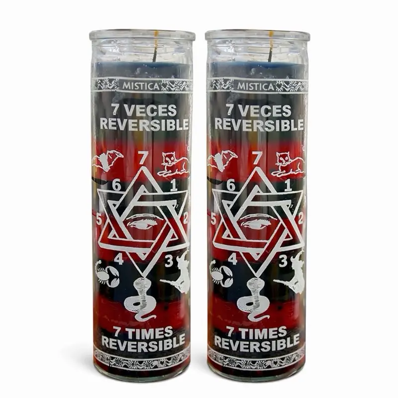 7 VECES REVERSIBLE , 7 X REVERSIBLE VELADORA ESPIRITUAL Candles