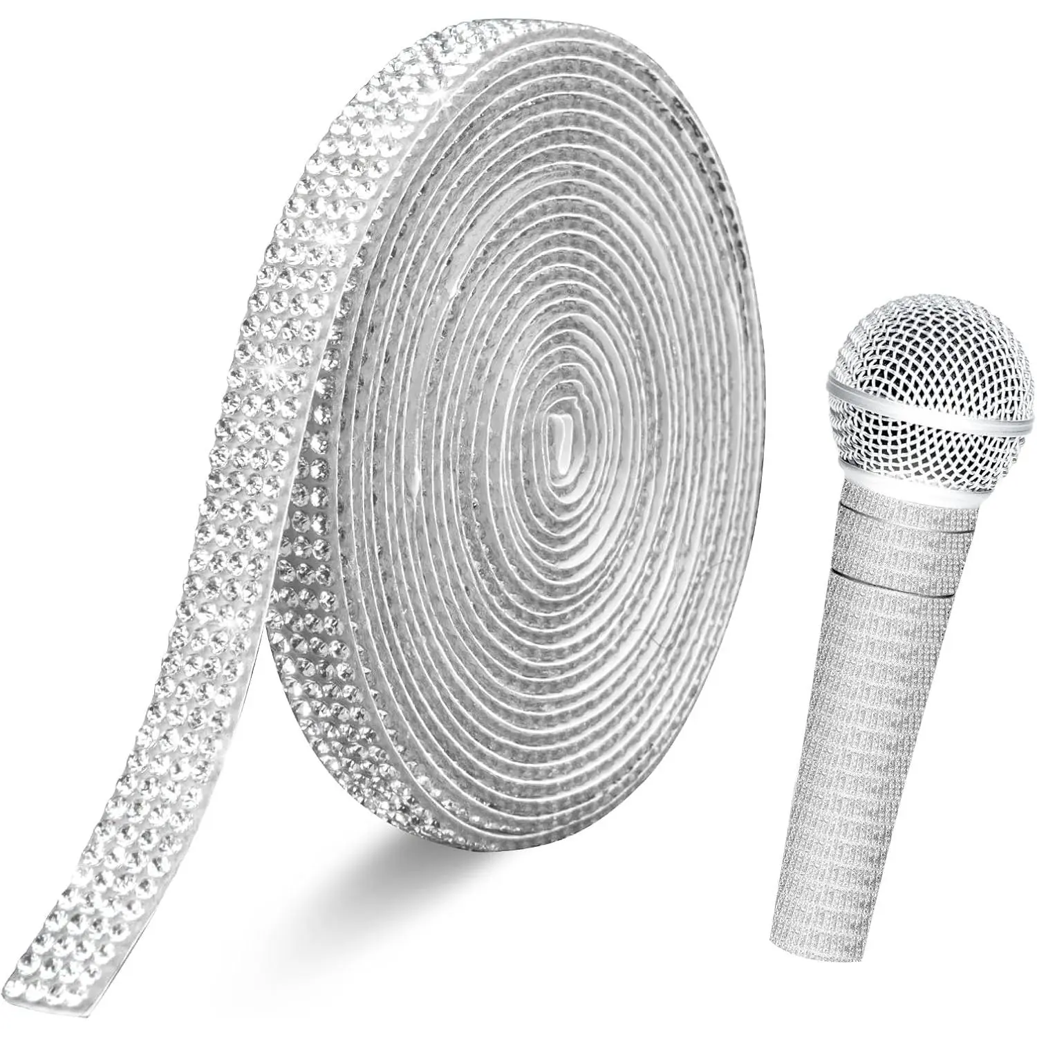 Rhinestone Ribbon  Rhinestones Self Adhesive Rhinestone Strips 3 Yards Glitter Rhinestone Tape Decorative  Roll Bling  Ribbon Sticker Trim Rhinestones for Crafting Clothes DIY Wrap