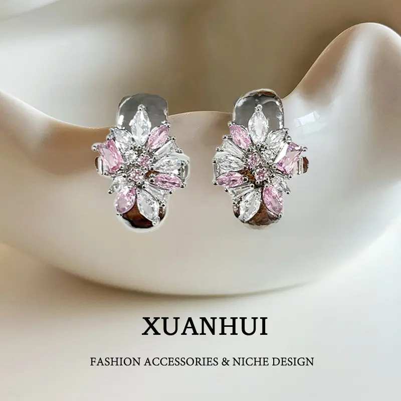 Gemstone-Embellished Open-Style Bluetooth Earphones - Long Battery Life, High-Quality Sound, Stylish Design for PC Gaming, Mobile Use