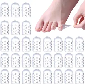 30 Pcs Clear Silicone Toe Protectors, Breathable and Anti-Friction Toe Covers Daily Gel