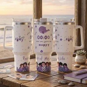 Korean Pop Concert Inspired Tumbler 20oz 40oz, Kpop Fan Travel Mug, Insulated Coffee Cup, Gift for Music Lovers
